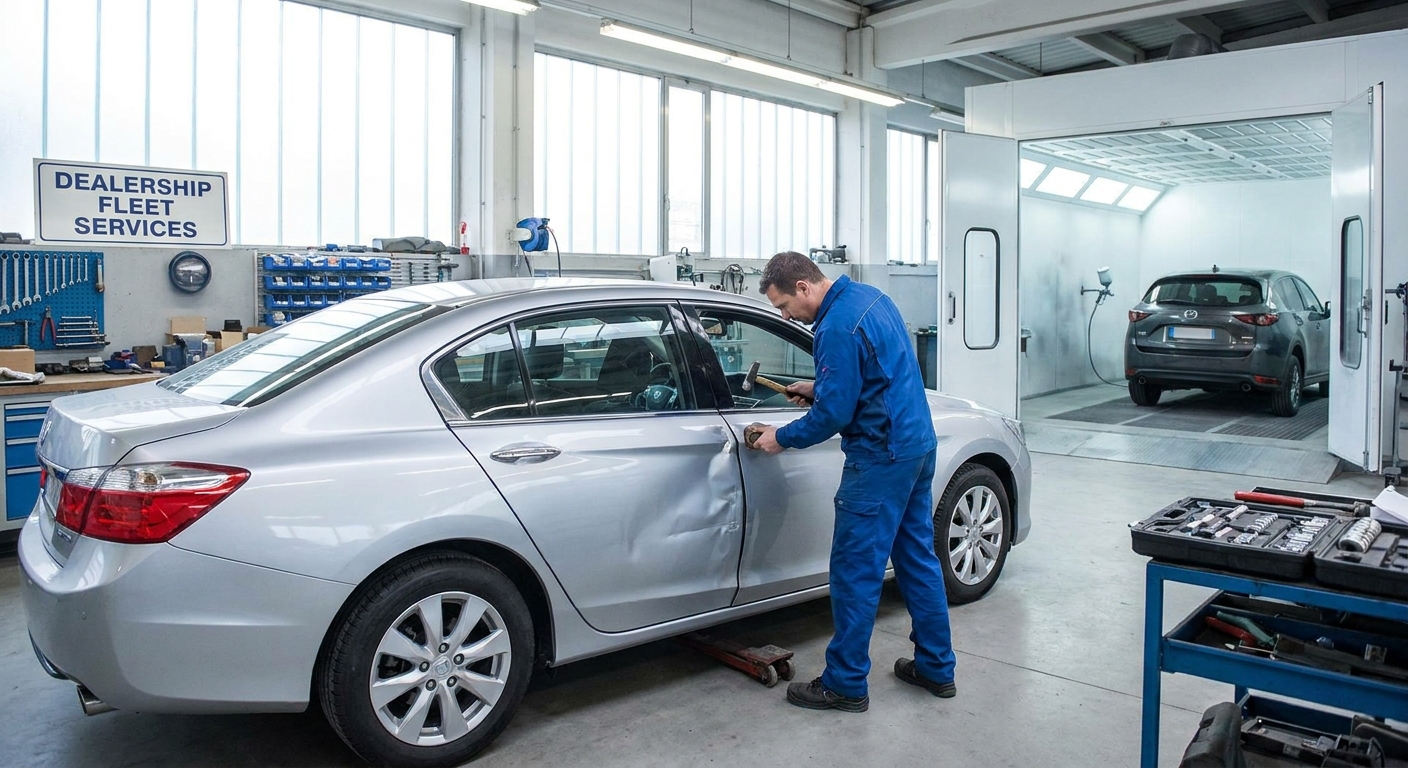Panel beating and paint services for car dealership stock